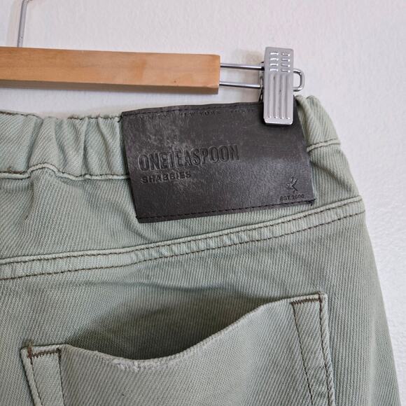 Free People x OneTeaspoon Teal Drawstring Relaxed Jeans Size XS - Picture 7 of 10